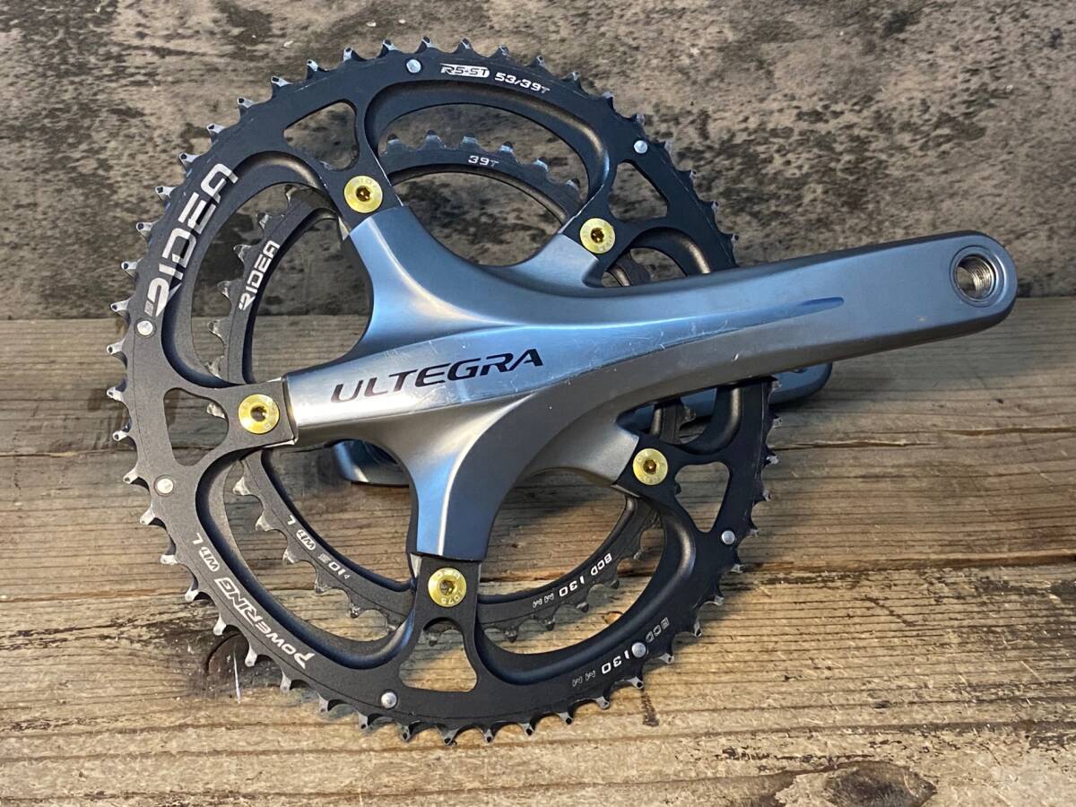 JV107 シマノ SHIMANO アルテグラ ULTEGRA FC-6700 クランクセット ライデア RIDEA POWERRING 53/39T 170mm 10S