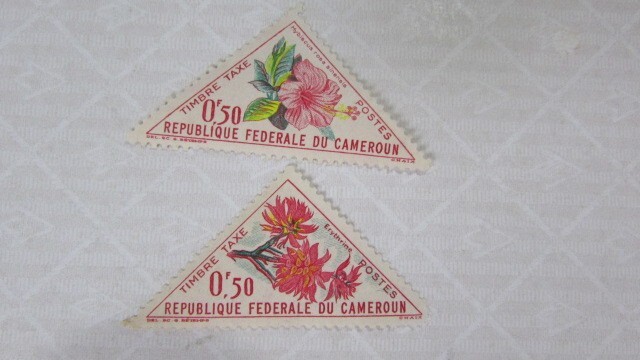 140　カメルーン　花；ハイビスカス、エリスリナ属　2種完　1963-04-10