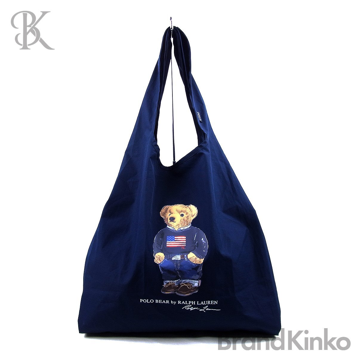 美品 ポロ ラルフ ローレン ポロベア エコバッグ ショッピングバッグ ネイビー POLO RALPH LAUREN 〓