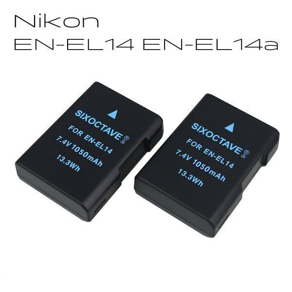 EN-EL14　Nikon　互換バッテリー　2個　COOLPIX P7000　P7100　P7700　P7800　P8000　D3100　D3200　D3300