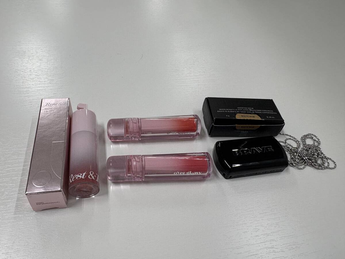 韓国コスメ 開封済み リップまとめ Rest&Recreation 03 ETUDE オーバーグロウティント フレッシュアップル・レッドチェリー BRAYE F4295-6