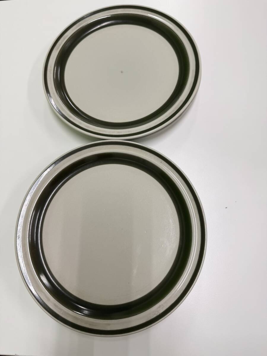 ELECTRA Casual Ceram ストーンウェア プレート 23cm 2枚 昭和 レトロ ポップ 陶器 デッドストック風 ヴィンテージ 現状品 F4376-10