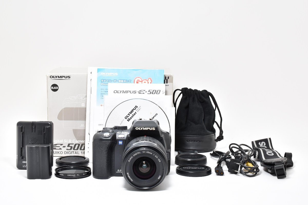 OLYMPUS デジタル一眼レフカメラ E-500 ブラック レンズセット　15-45mm