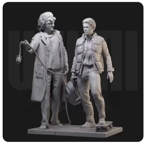 【送料無料】バック・トゥ・ザ・フューチャー ジオラマ ミニチュア レジンフィギュア 1/24 未塗装 3Dプリント バックトゥザフューチャー