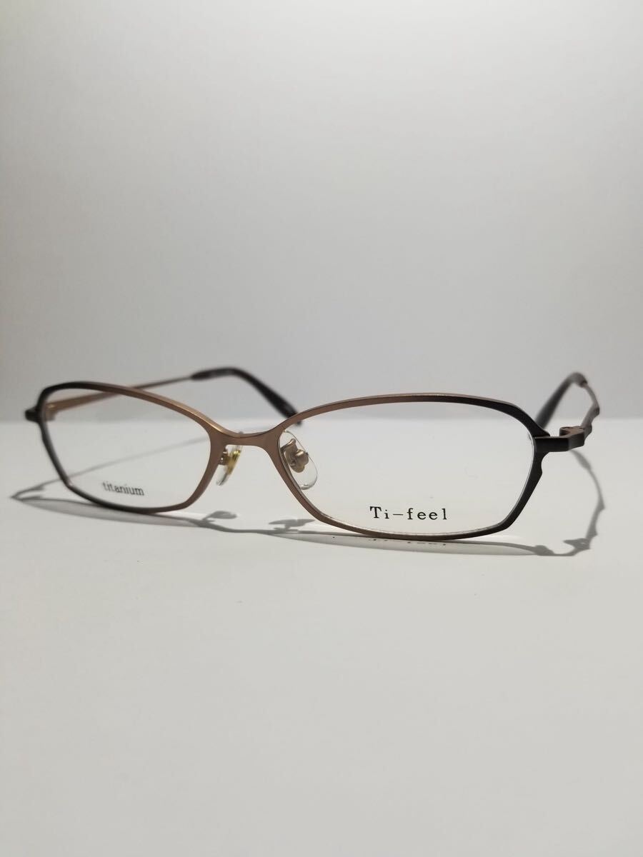 未使用 眼鏡 メガネフレーム Ti-feel RICKY 56 軽量13g フルリム チタンフレーム 国産 日本製 MADE IN JAPAN 52口15-140 AH-1