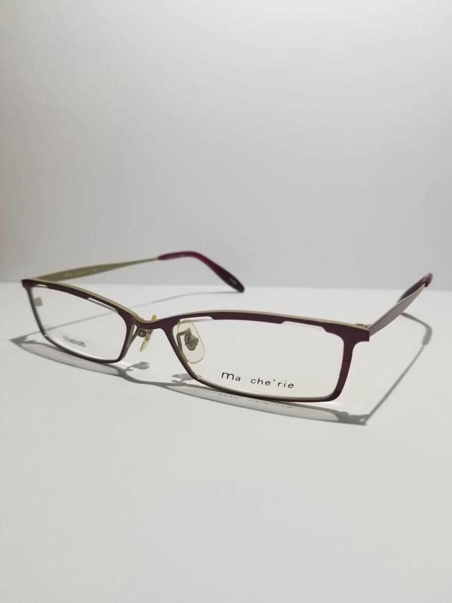 未使用 眼鏡 メガネフレーム Ma cherie TI-918 7/21 フルリム チタンフレーム 国産 日本製 MADE IN JAPAN 54口17-145 AF-1