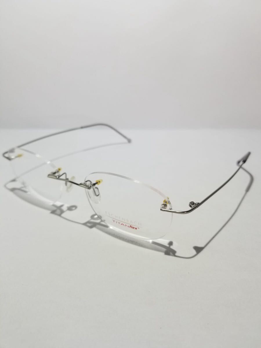 未使用 眼鏡 メガネフレーム eschenbach TITANflex 1126 軽量13g フチなし ツーポイント チタンフレーム 52口18-140 EB-16
