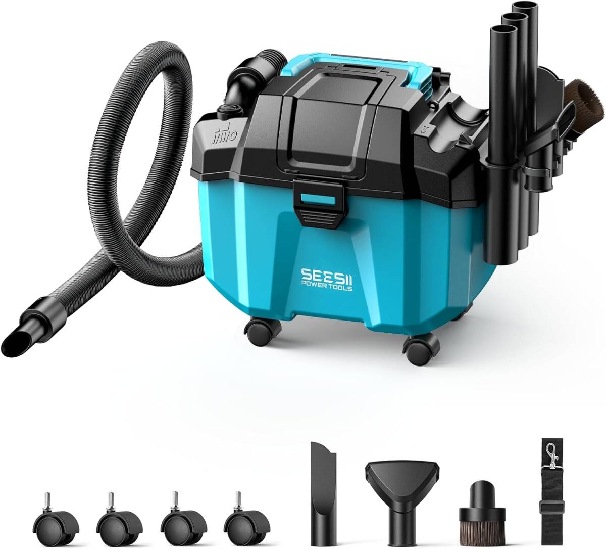 【新品】 SEESII 集塵機 乾湿両用 掃除機 充電式 コードレス 小型 集じん機 強力吸引 10L大容量 持ち運び便利