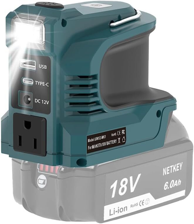 【新品】 マキタ18V用 バッテリーインバーター 180W出力 USB QC3.0/Type-C PD3.0/DC12V対応 