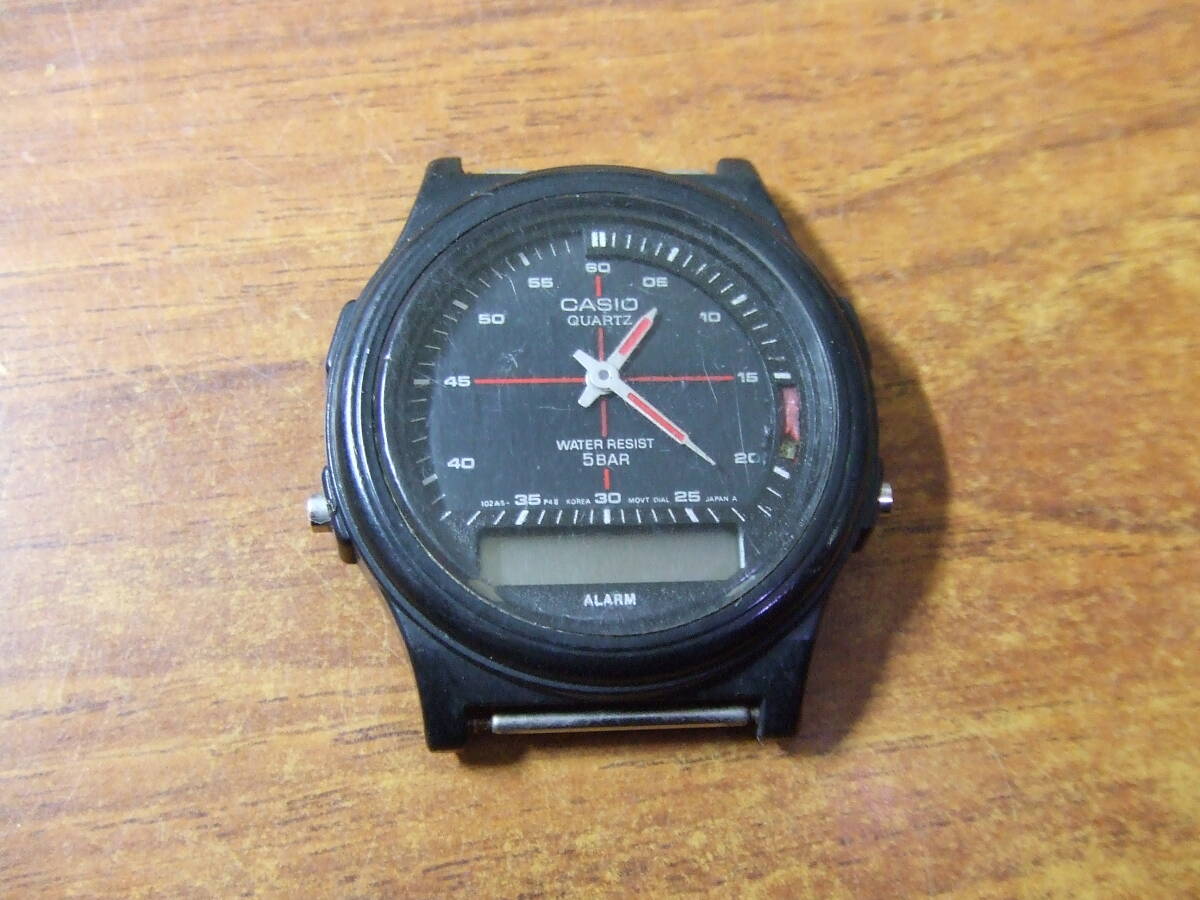 T415 カシオ CASIO フェイスのみ AQW-5 ビンテージ カシオ　アナデジ 中古 未確認 ジャンク