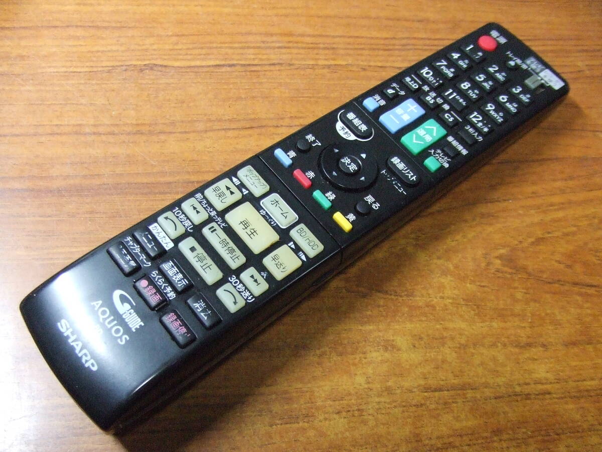 T884 SHARP GB112PA 079/112 シャープ BD ブルーレイレコーダーリモコン 中古
