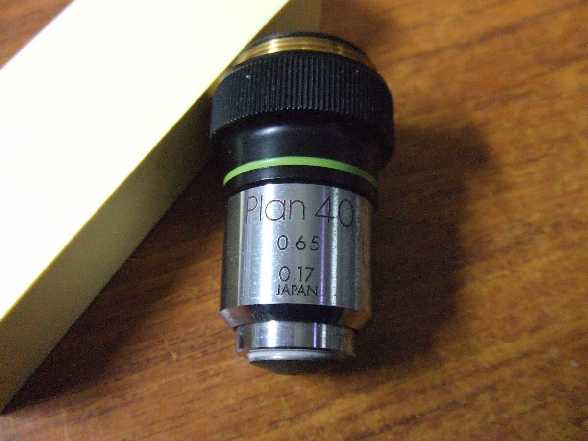 T915　OLYMPUS オリンパス 対物レンズ Plan 40 0.65 0.17 JAPAN　顕微鏡用　中古　未確認　現状　ジャンク
