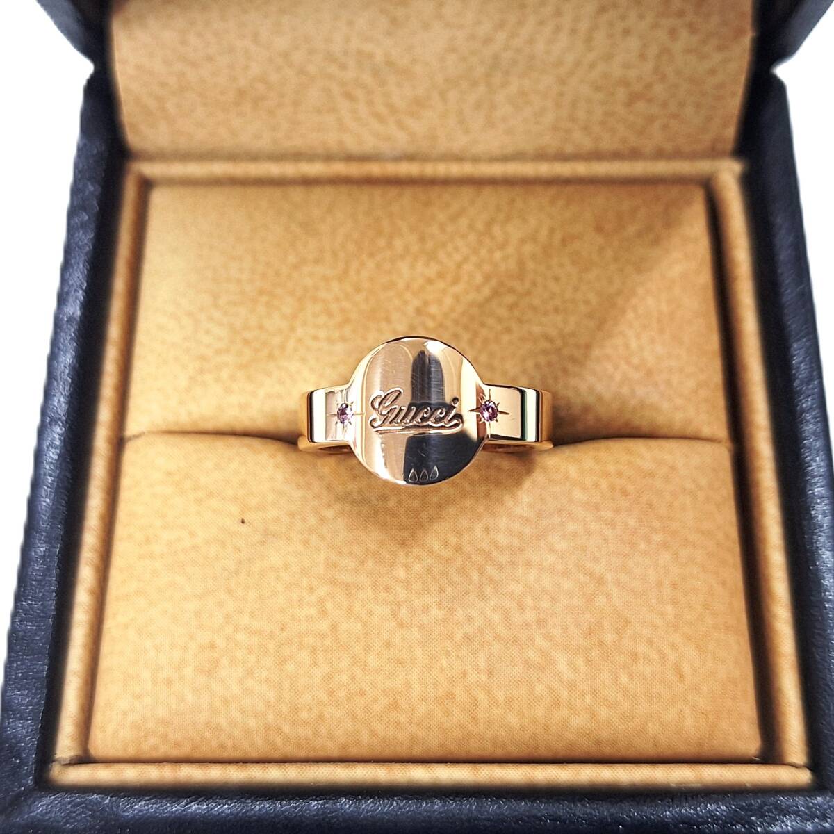 ◆　（美品） グッチ アイコンリング　K18PG ピンクサファイア　◆