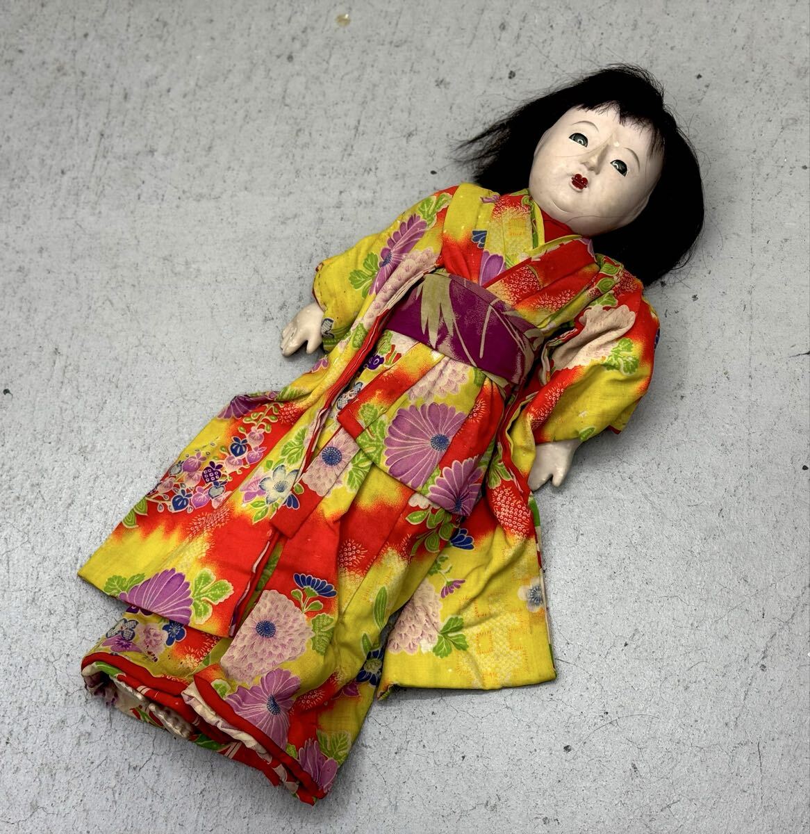 市松人形 昭和初期？ 女の子 当時品 約61cm 希少品 日本人形 人形 着物■兵庫県姫路市から b3 26-252