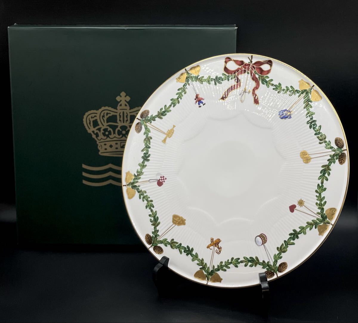 ROYAL COPENHAGEN ロイヤルコペンハーゲン スターフルーテッド クリスマス ケーキディッシュ プレート 大皿■兵庫県姫路市から h1 26-398