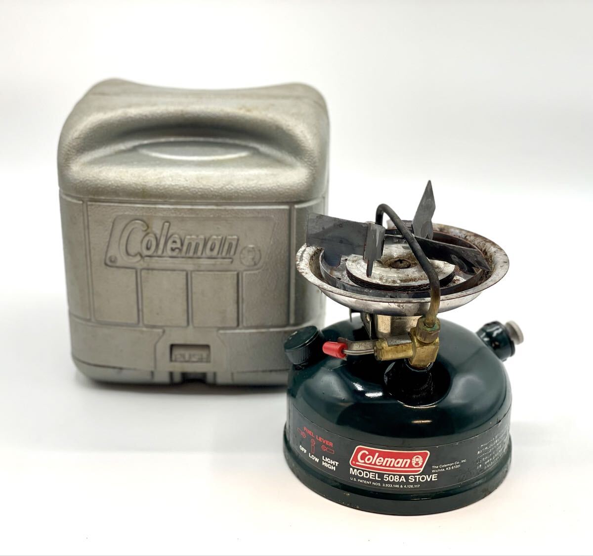 現状品■Coleman コールマン 508A シングルバーナー ストーブ 接合部 底部 94年11月 USA アウトドア キャンプ■兵庫県姫路市から d1 26-433