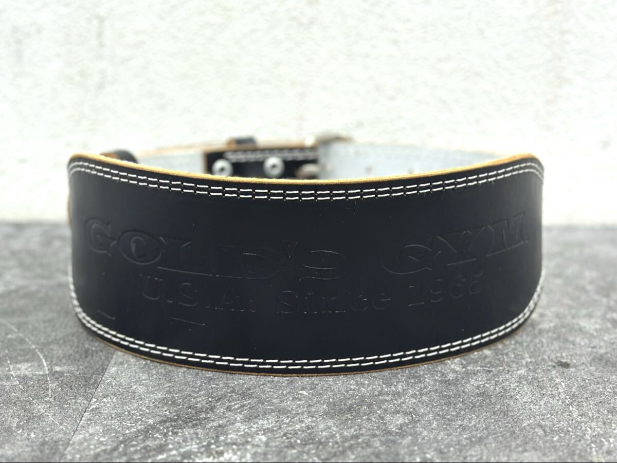 GOLD'S GYM ゴールドジム パワーベルト Lサイズ(85-95cm) レザーベルト トレーニングベルト ブラック■兵庫県姫路市から L3 26-146