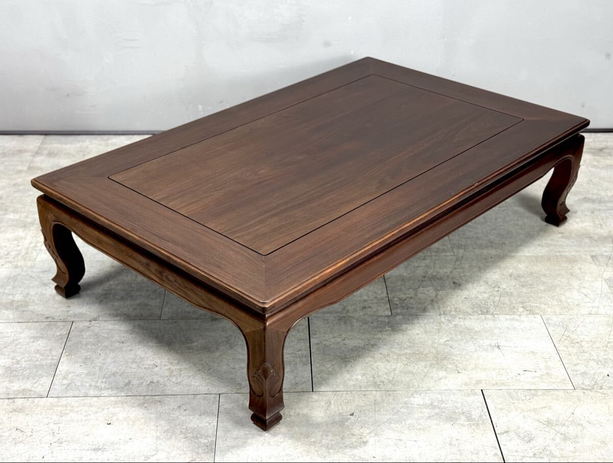 大阪唐木指物 大阪 浅井美好 唐木 紫檀 シタン ローズウッド 座卓 テーブル 座敷机 和家具 ローテーブル■兵庫県姫路市から A26-101