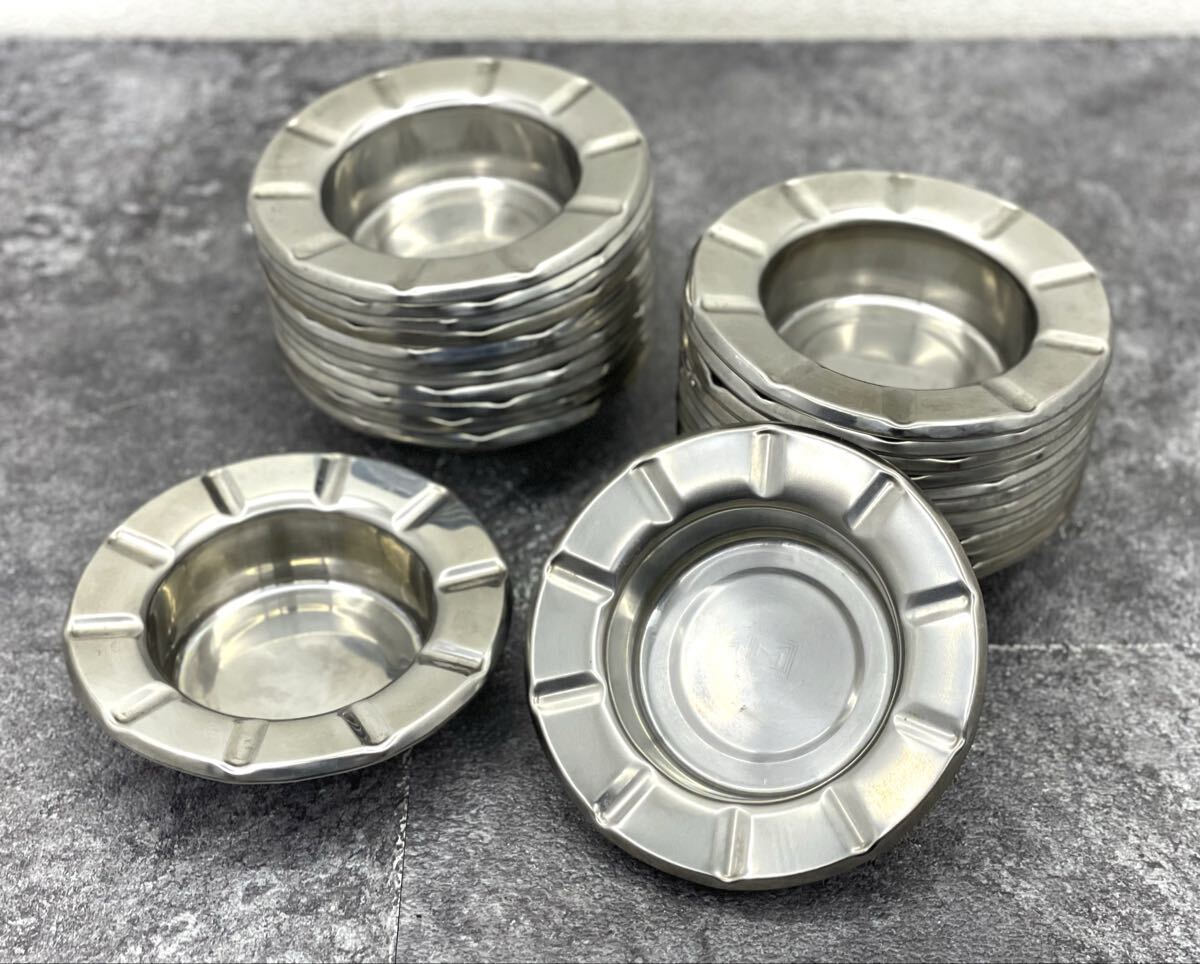 MATSUOKA マツオカ 灰皿 全自動麻雀卓用 24個 セット 麻雀 雀卓 平灰皿 ステンレス製 幅約17×高さ4.5cm■兵庫県姫路市から L4 26-434