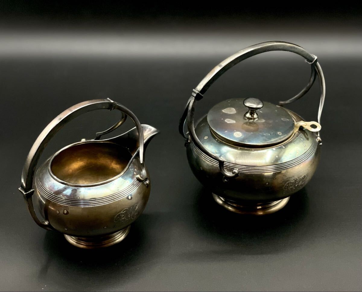 MERIDEN B.CO メリデン ティーポット クリーマー ミルクポット 水差し silver 銀メッキ 銀食器 アンティーク■兵庫県姫路市から g1 26-376