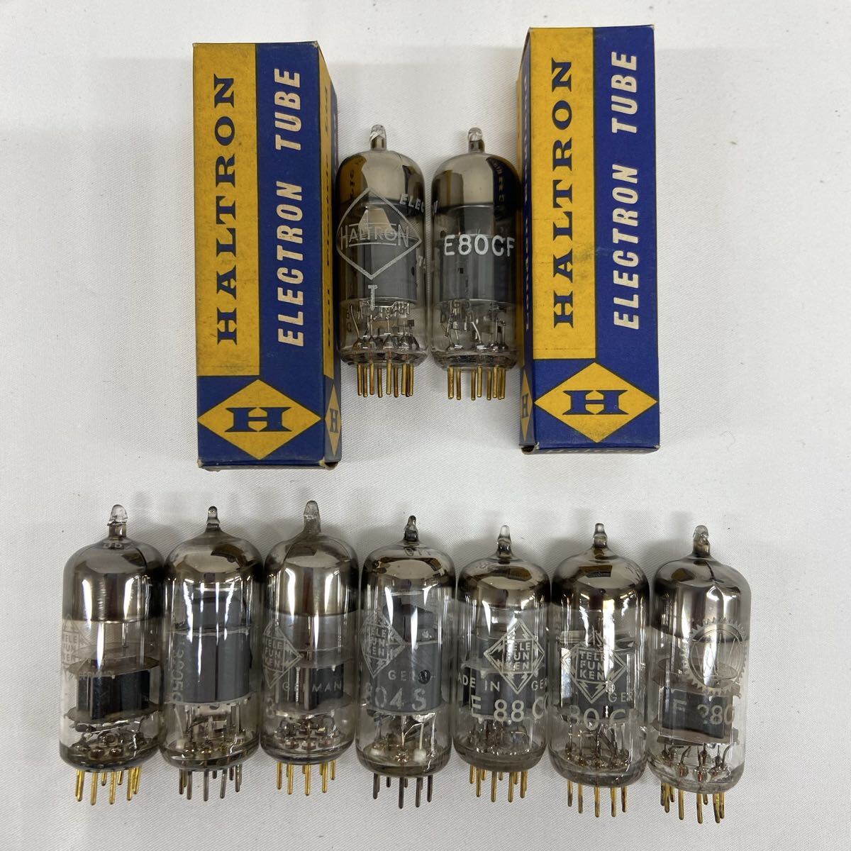 真空管 まとめ Haltron TELEFUKEN E80CF E80CC など 9本 / 箱有り2本 金足 ダイヤマーク