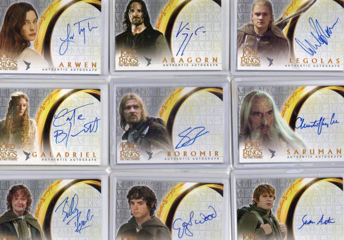 The Lord of the Rings The Two Towers ロードオブザリング二つの塔 Autograph 直筆サインカード18種コンプリートセット 新品ミント状態品