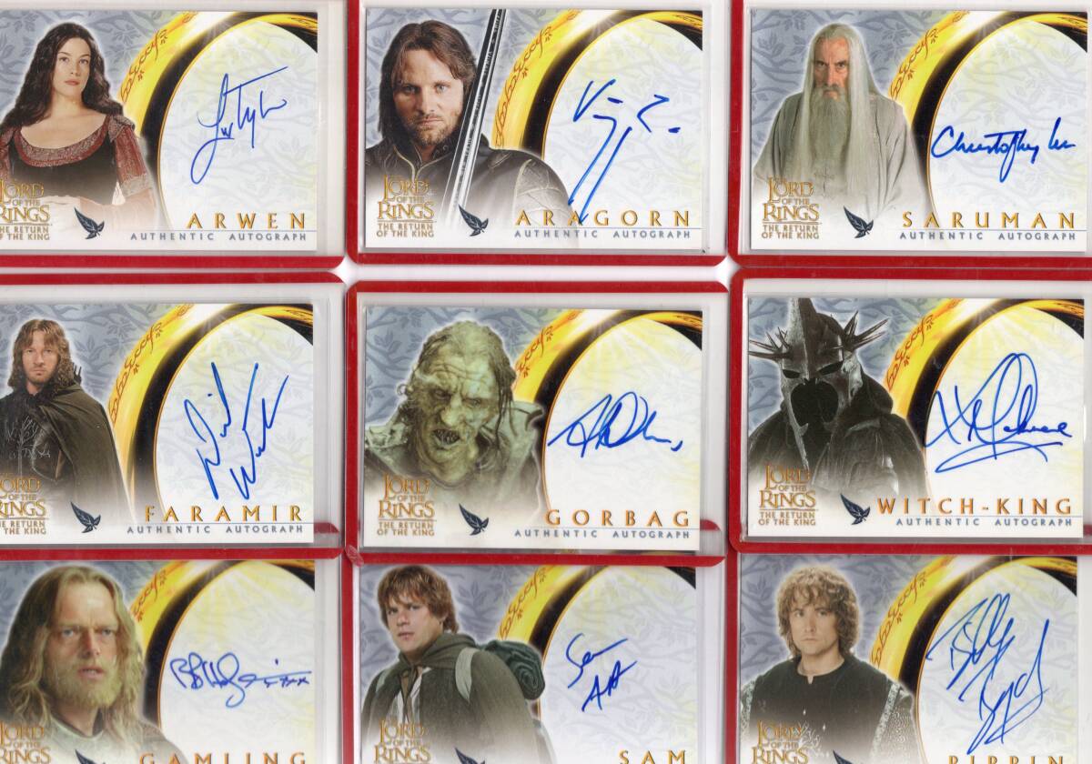 The Lord of the Rings The Return Of The King ロードオブザリング王の帰還 Autograph 直筆サインカード16種コンプセット 新品ミント