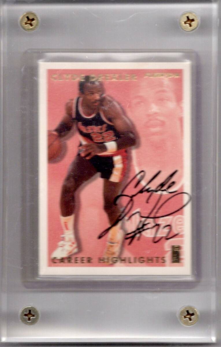 レア サイン 1993/94 Fleer Autograph CLYDE DREXLER クライド・ドレクスラー直筆サインカード メーカー証明刻印入り ルーキーサイン！？