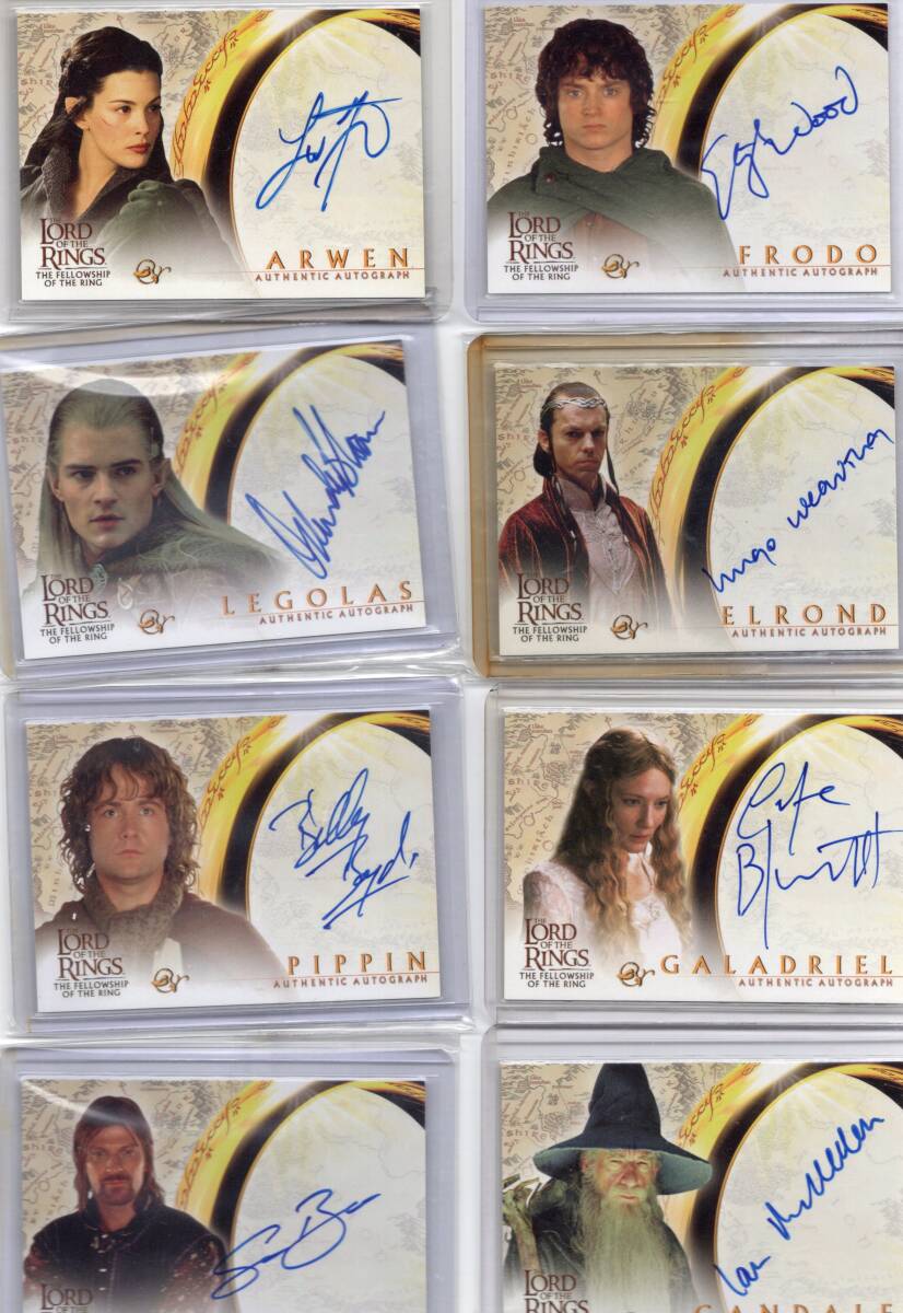 The Lord of the Rings The Fellowship ロードオブザリングAutograph 直筆サインカード13種コンプリートセット 新品ミント状態品