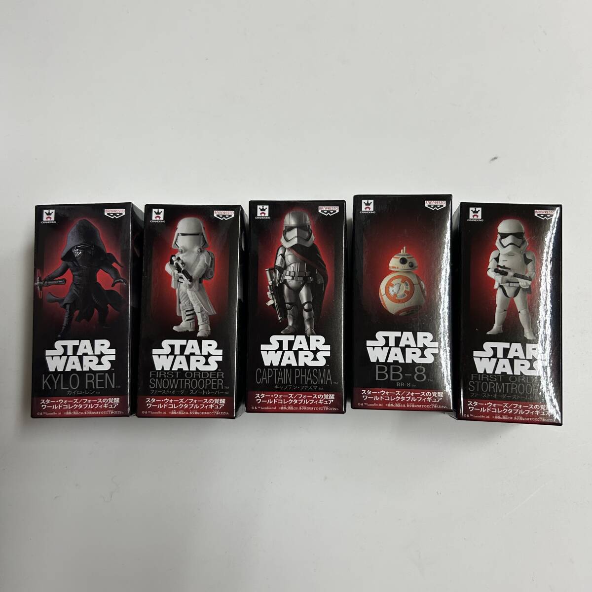 バンプレスト　5種セット　スター・ウォーズ／フォースの覚醒 ワールドコレクタブルフィギュア　SW
