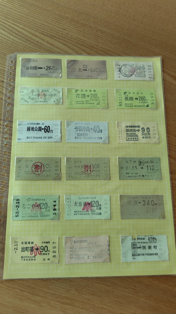 軟券　キップ　磁気券　乗車券　阪急　京福　北大阪急行　大阪市交通局　札幌市交通局　など　昭和50年代など