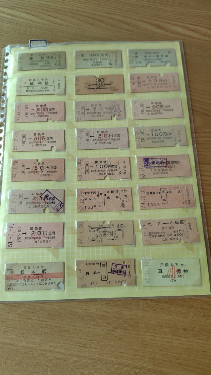硬券　キップ　乗車券　国鉄　日本国有鉄道　昭和40〜50年代など　24枚