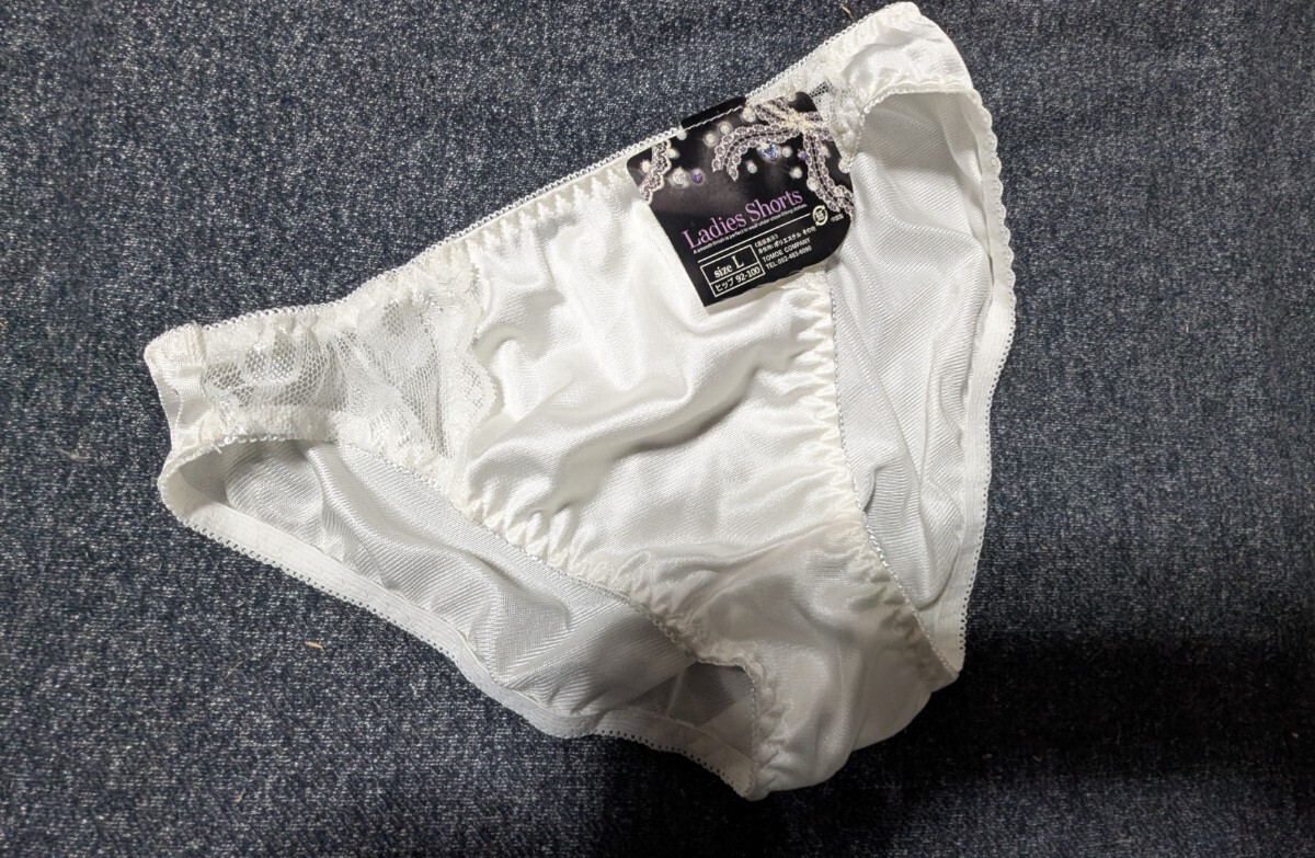 未使用 スキャンティ ショーツ パンティ フルバック ホワイト 白 Lサイズ ポリエステル100％