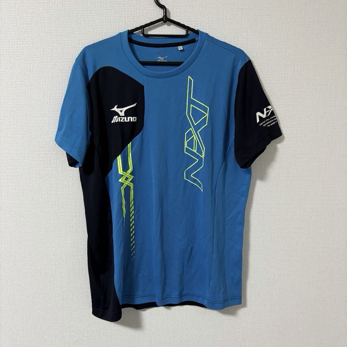 【XL】MIZUNO N-XT 半袖プラクティスシャツ ミズノ サッカー フットサル スポーツウェア 陸上　ランニング　トレーニングウェア　ブルー　