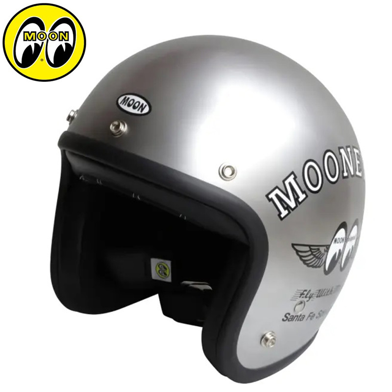 MOONEYES 　ムーンアイズ　Fly with MOON　ジェットヘルメット　フリーサイズ　カラー：METAL　JET HELMET　SG規格
