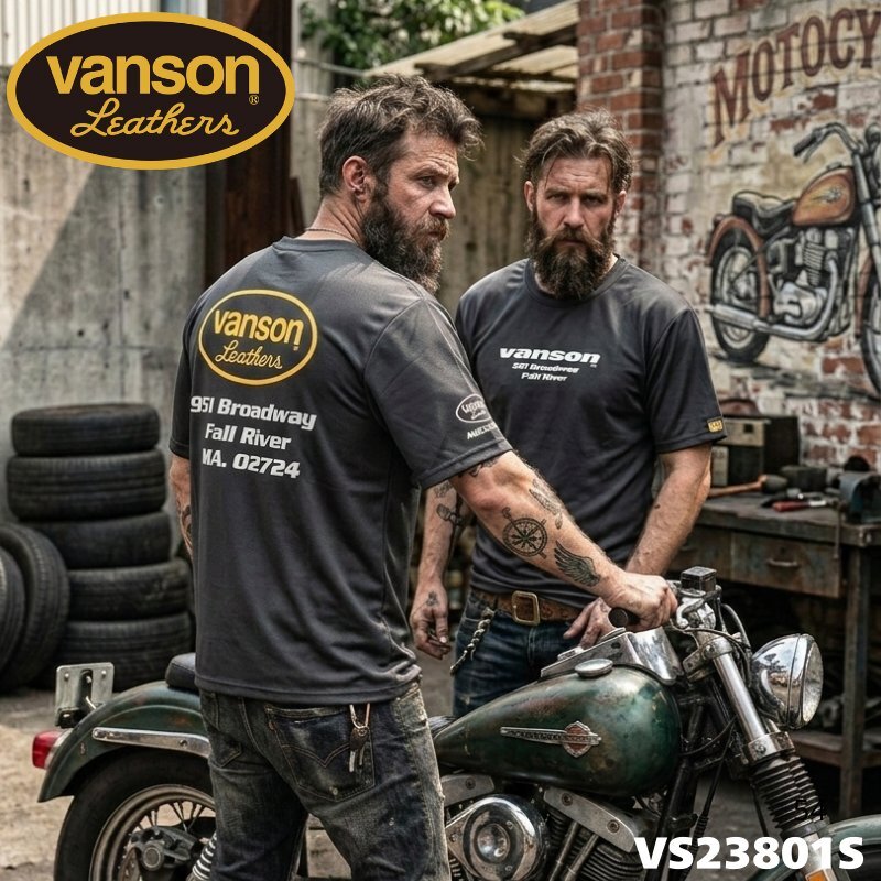 VANSON バンソン ドライ メッシュTシャツ 2XLサイズ ブラック／ホワイト VS23801S