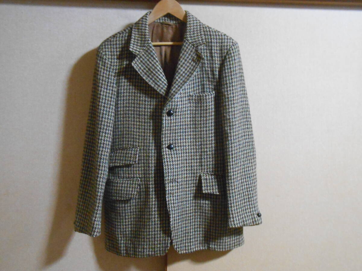 美品 英国老舗 ＤUNN＆CO　厚手ハリスツイードのスマートな英国らしいジャケット　ビンテージ　UK40　ややスリムなL位