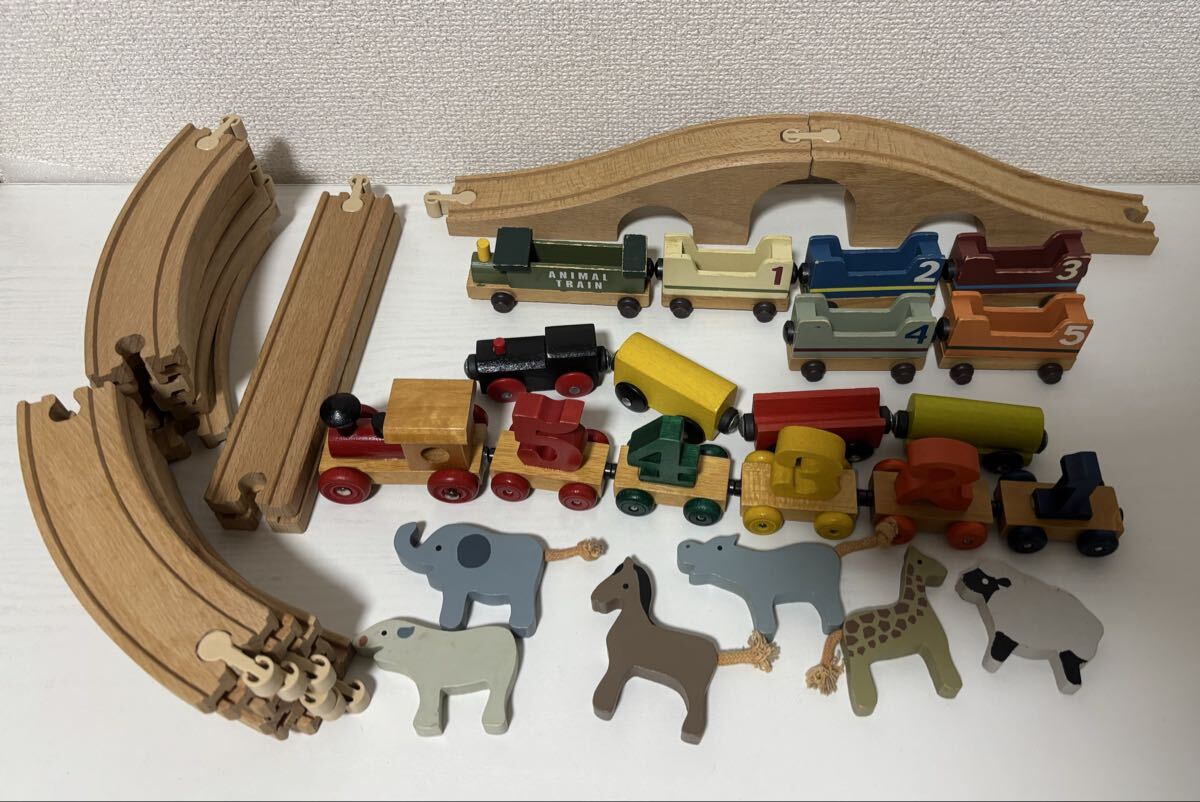 木製 知育 おもちゃ IKEA イケア レール 列車 汽車 車両 玩具 キッズ 遊び セット アニマル ＊８０ ０２２８