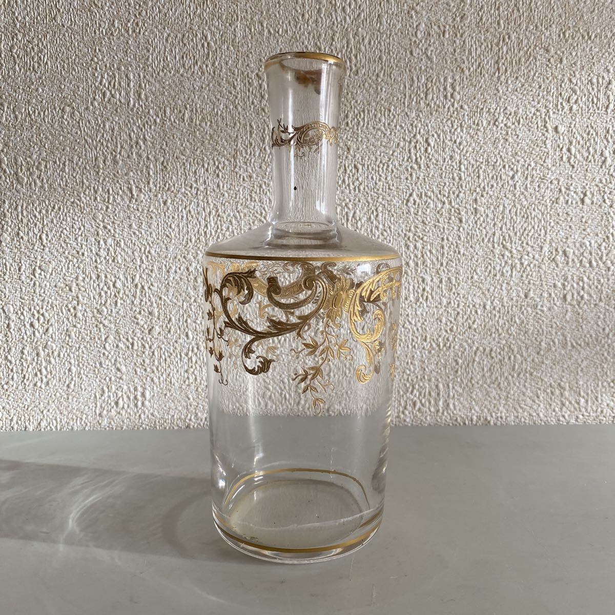 資産家整理品 オールドバカラ バカラ 金彩 デキャンタガラス瓶 花瓶 壺 花器 花入 硝子 西洋美術 時代 アンティーク 古美術品【217】