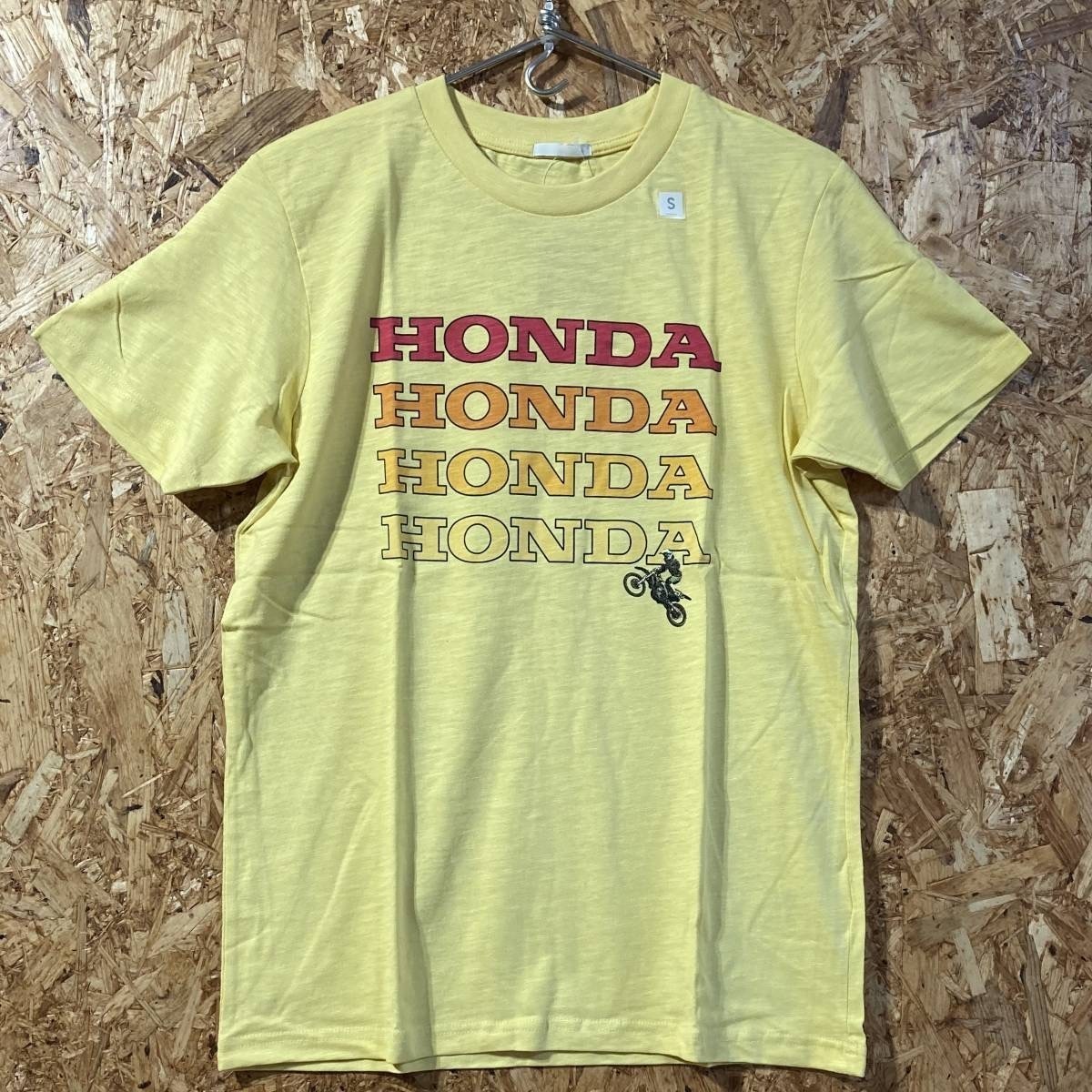 HONDA GU 半袖 Tシャツ S YELLOW コラボ 別注 限定 ホンダ ユニクロ バイク VMX ビンテージモトクロス