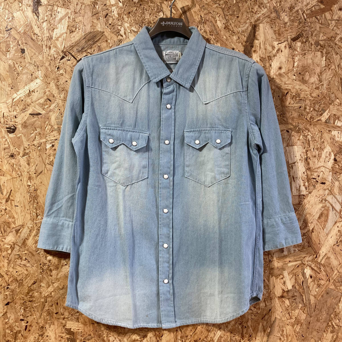 DENIME インディゴ デニム ダンガリー 七分袖 シャツ M ドゥニーム
