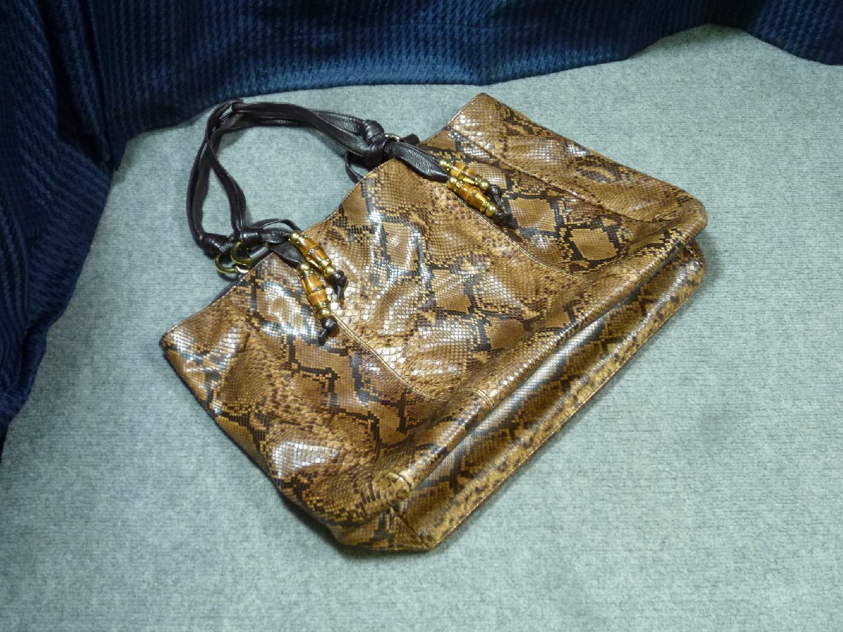▲ GUCCI グッチ トートバッグ バンブー パイソン ▲