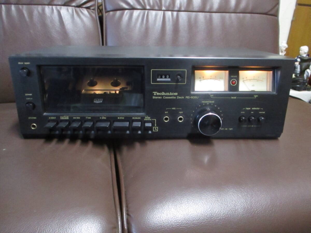 まぁまぁ綺麗/通電確認済み★Technicsテクニクス ステレオカセットデッキ RS-605U カセットテープオーディオ機器 現状品★100