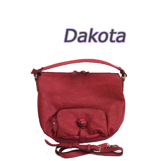 ◎ Dakota ダコタ レザー ショルダーバッグ 2Way 赤 レッド　ミニトート　37×27×7　ご希望で定形外郵便発送可　札幌市 平岸店