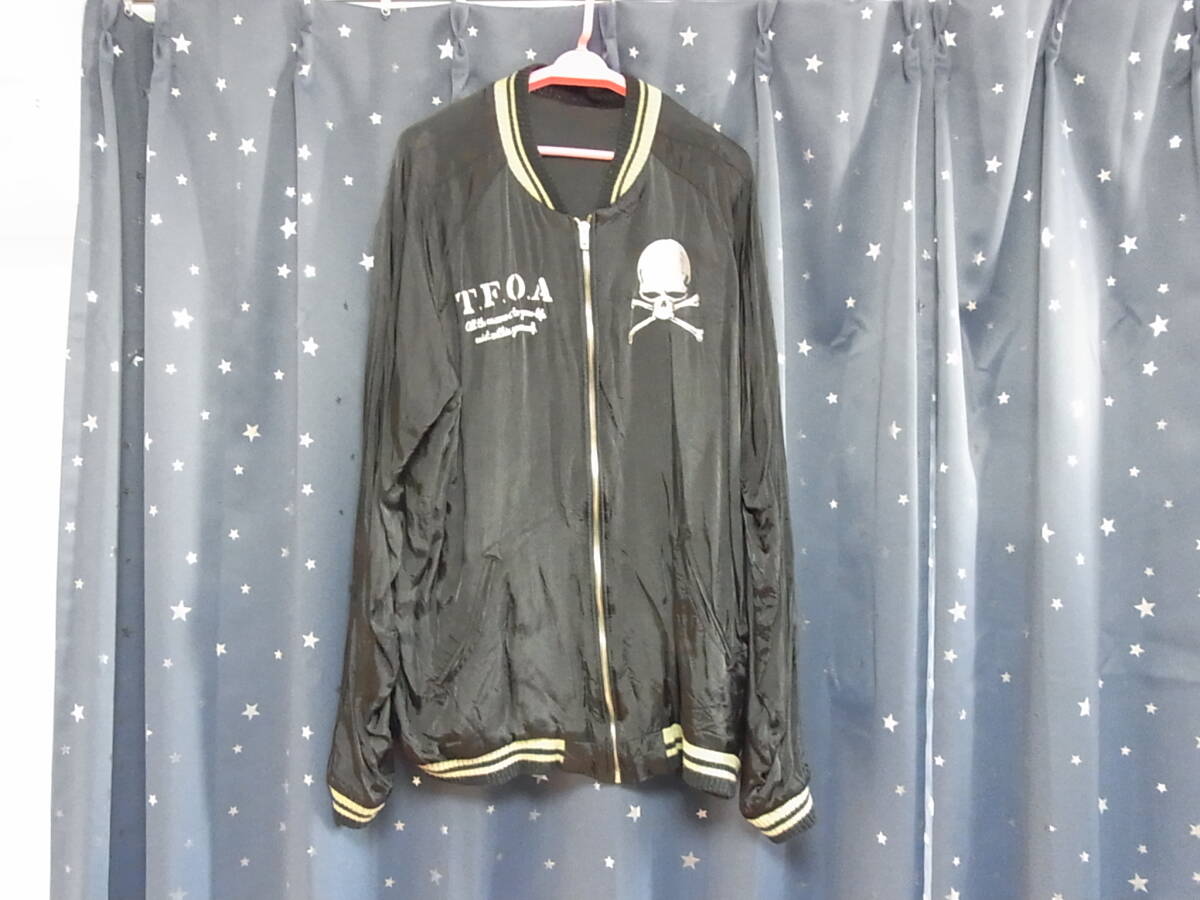 CROWS WORST クロップドヘッズ コラボ　スカジャン 七代目武装戦線 XL リバーシブル 村田将五 ドクロ スカル 刺繍 ブランド ブラック 黒