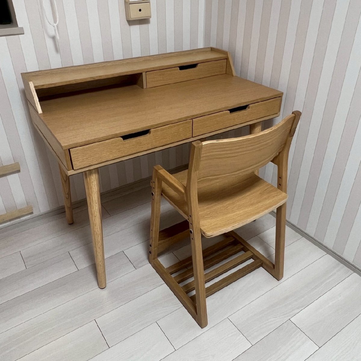モデルルーム展示品 桜屋工業 デスク SD-617-N / ACTUS アクタス 子供用 チェア F CHAIR 2 学習机 木製 /D4138