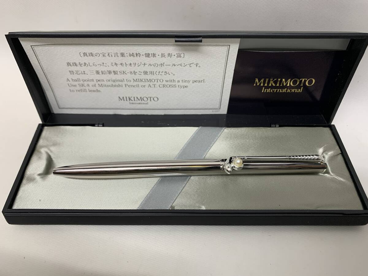 未使用 MIKIMOTO ミキモト ボールペン 真珠 パール付き ゴルフクラブ型クリップ　箱付き 12時間以内に発送