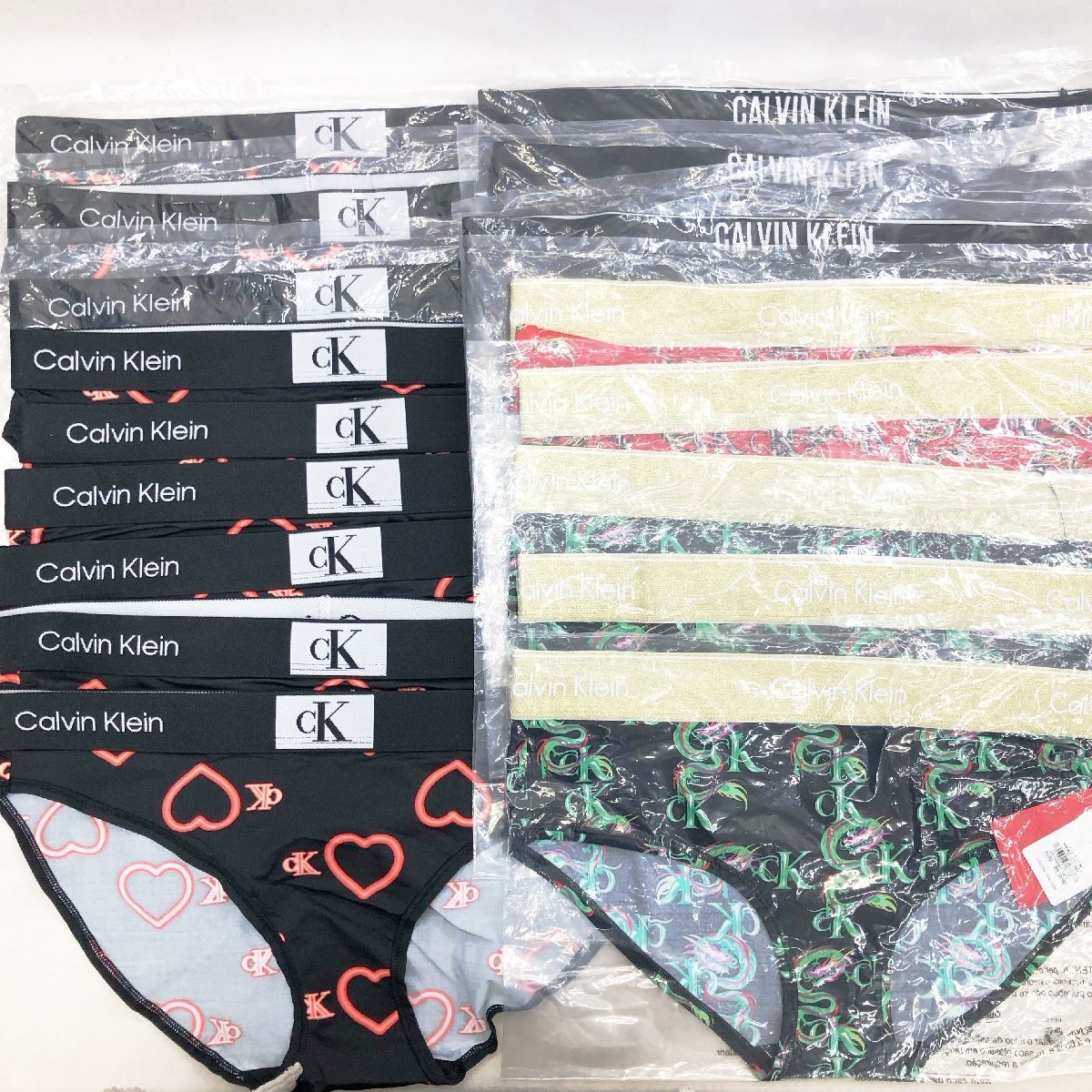 未使用に近い Calvin Klein カルバン クライン ヒップスター モダンビキニ ショーツ ハート L 龍 無地 ロゴ レッド ブラック 17点 まとめ
