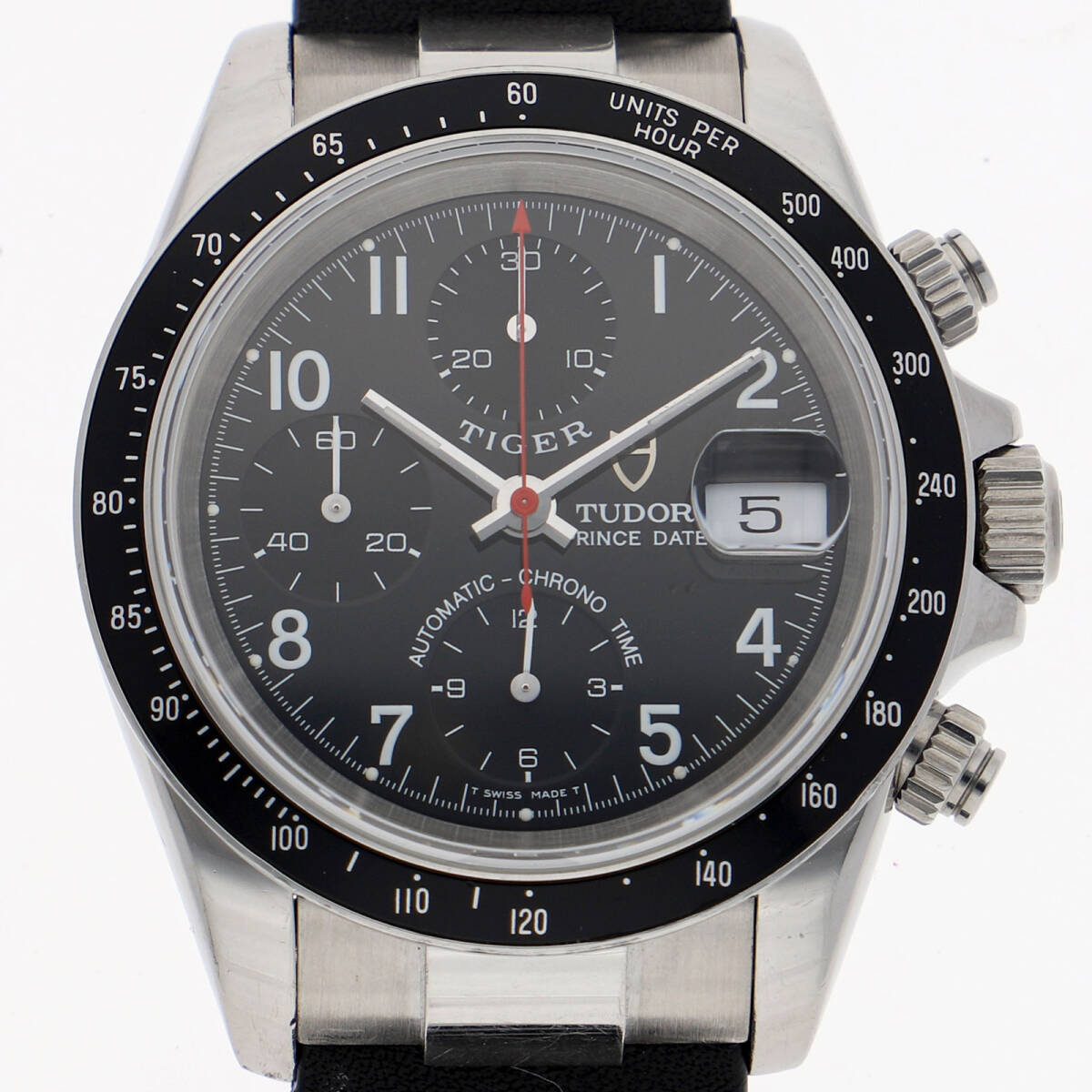 TUDOR チュードル 79260P プリンスデイト クロノタイム Tiger ブラックダイヤル SS/レザー 自動巻き メンズ【137555】