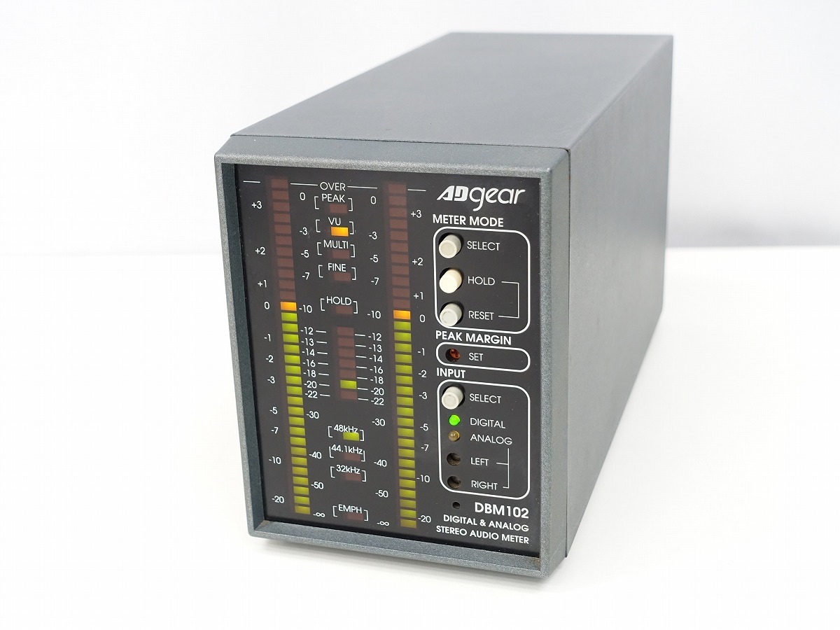 ADGEAR DBM102 ステレオオーディオメーター / VU・ピークメーター アナログ・AES入力 動作品 *427567